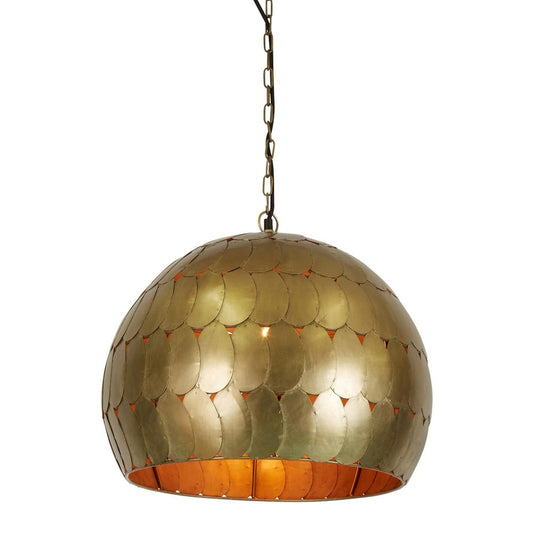 Pangolin Small - Antique Brass - Iron Scales Dome Pendant LightZafferoZAF11191- Grand Chandeliers