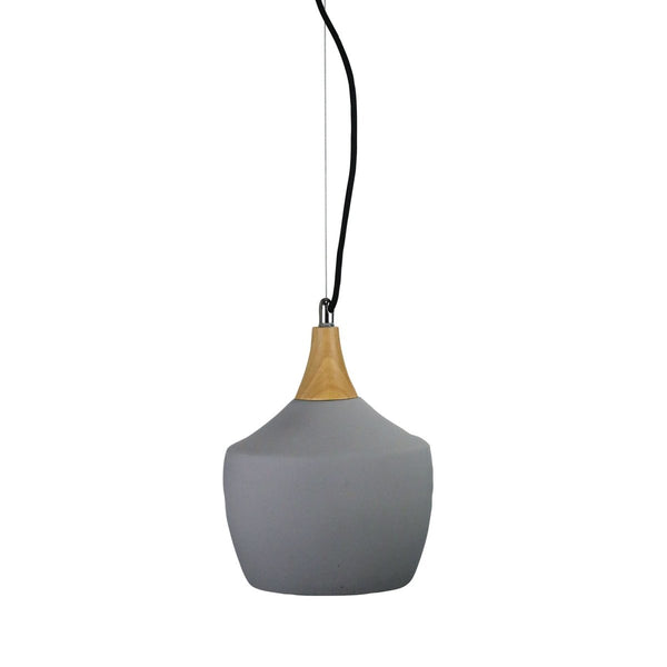 Panto 3 Light Urban Style Pendant in Concrete and TimberOriel LightingOL64724- Grand Chandeliers