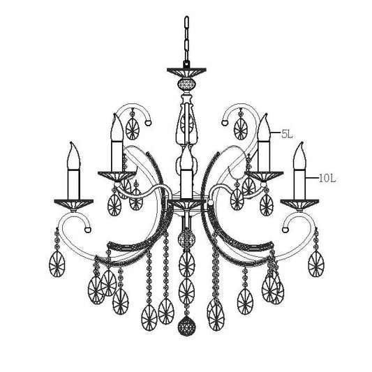 Philomena Asfour Crystal Chandelier - MediumVenchaK-2013-31-10-5L- Grand Chandeliers