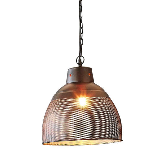 Riva Small - Matt Black/Gold - Perforated Iron Dome Pendant LightZafferoZAF10400- Grand Chandeliers