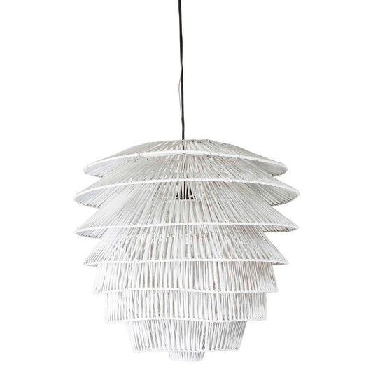 Saba Rattan Ceiling Pendant WhiteEmac & LawtonELDOM001WHT- Grand Chandeliers