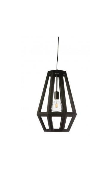 Santon 1 Light 35cm Timber Veneer PendantFiorentinoSANTON-35 Black- Grand Chandeliers