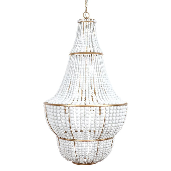 Sierra Beaded Chandelier - Gold/WhiteCafe Lighting & Living20732- Grand Chandeliers