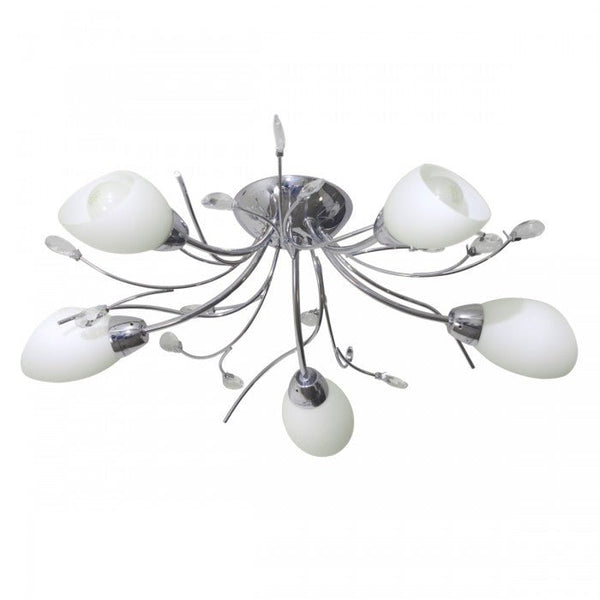 Tulip 5 Light Ceiling Mount LightSuperluxR1765-5C-CH- Grand Chandeliers