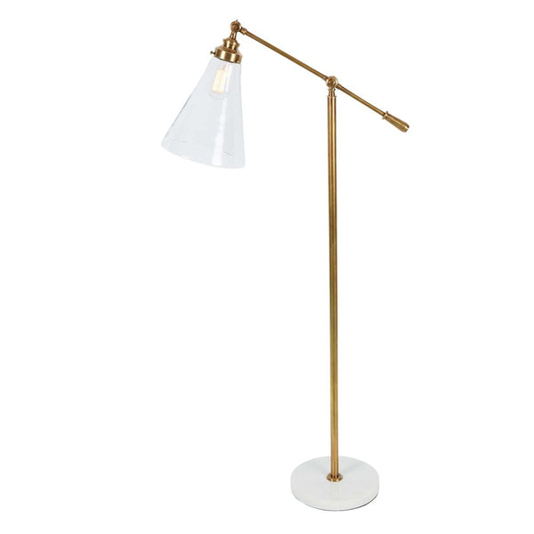 Verona Floor Lamp with Marble Base BrassEmac & LawtonELPIM31290- Grand Chandeliers